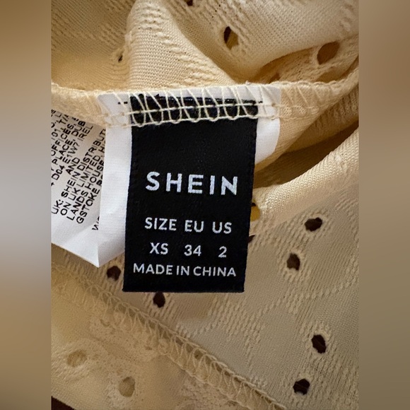 SHEIN Cream Eyelet Bow Blouse - Picture 5 of 5